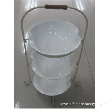 3PCS Serve Bowl with Steel Stand